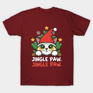 JINGLE PAW JINGLE PAW funny Cute christmas cat T-Shirt